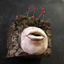 Listen, Sculpture Made With Modeling Clay & Wood - thumbnail 3