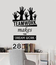 Wall Vinyl Decal Office Space Inspirational Words Team Work Motivational Quotes Home Or Decor - #1206Dz - thumbnail 1