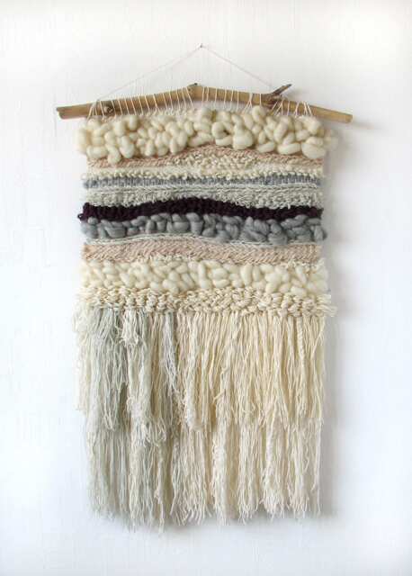 Textured Woven Wall Hanging Boho Tapestry Art - image 1