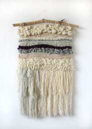Textured Woven Wall Hanging Boho Tapestry Art - thumbnail 1