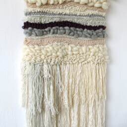 Textured Woven Wall Hanging Boho Tapestry Art - thumbnail 4