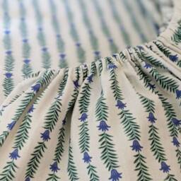 Floral Stripe Fitted Crib Sheet Green Vine Nursery Decor - thumbnail 2