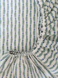 Floral Stripe Fitted Crib Sheet Green Vine Nursery Decor - thumbnail 1