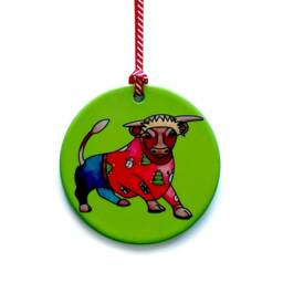 Set Of 4 Birmingham Bull Christmas Tree Decorations. UK Stocking Filler Or Gift For Secret Santa - thumbnail 4