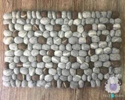 Pebble Rug, Hand-Felted Wool Pom Mat, Living Room Decor