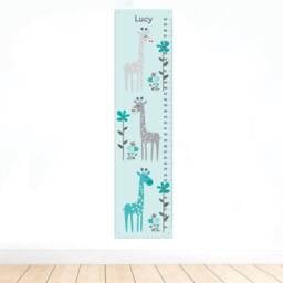 Personalized Giraffe Growth Chart For Children, Height Chart, Canvas Wall Hanging - thumbnail 1