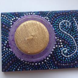 Hand-Painted Shalom Candle Holder Mosaic Judaica Art - thumbnail 4