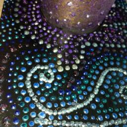 Hand-Painted Shalom Candle Holder Mosaic Judaica Art - thumbnail 3