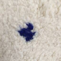 Vintage Beni Ourain Rug - Moroccan Handwoven Rug, Pure Wool, Ivory With Royal Blue Marks/160 X 280 cm 5.24 9.18 Ft /Code 041 - thumbnail 4