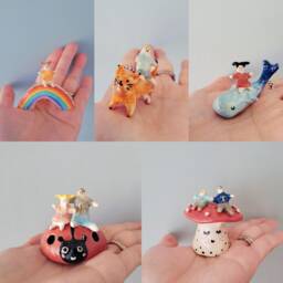 Personalised Little Persons Or Family Keepsafe Handmade Ceramic Figurine. Siblings Family Best Friends Kids Childrens Custom Gift Idea