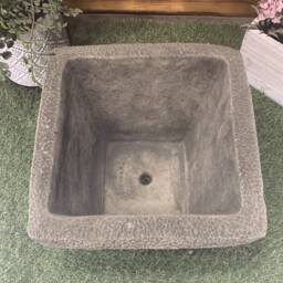 stone Garden Acorn Rose Square Plant Pot Planter Ornament - thumbnail 4