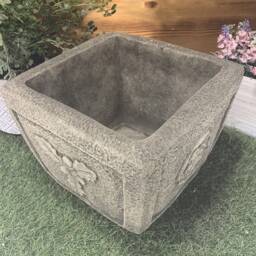 stone Garden Acorn Rose Square Plant Pot Planter Ornament - thumbnail 2