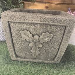 stone Garden Acorn Rose Square Plant Pot Planter Ornament - thumbnail 3