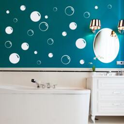 Bubble Wall Decal Set Bathroom Decor, Set Of 25 - thumbnail 1
