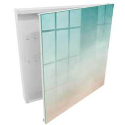 Delicate Gradient Wall Mounted Key Cabinet, Turquoise Box For Home, Minimalist Backgrounds & Patterns - thumbnail 2