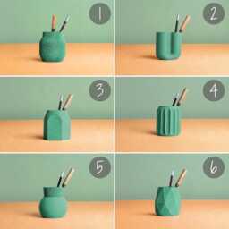 Pen Holder - Desk Organizer 3D Printed Wood Pencil Minimalist Office Accessory - thumbnail 4