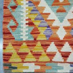 Classic Runner Rug, Handmade Artisan Afghan Turkish Scandinavian Navajo Bohemian Wool Flatweave Multicolour Kilim Rug 191x69 cm - thumbnail 4