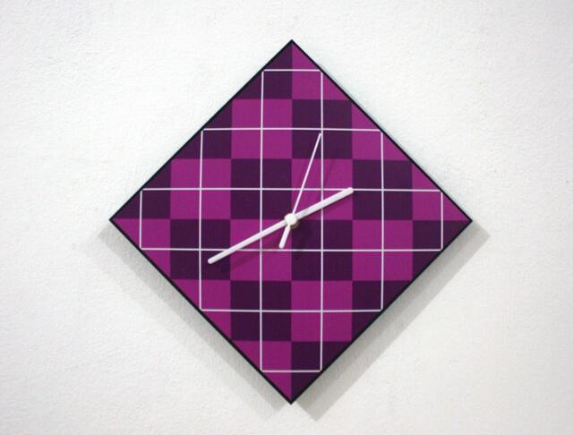 Hipster Triangle Pattern Purple - Wall Clock - image 1