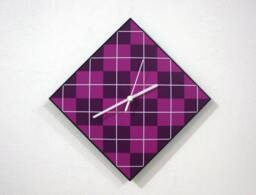 Hipster Triangle Pattern Purple - Wall Clock