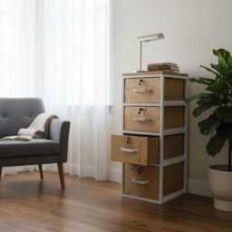 Industrial Filing Cabinet With Locks - Solid Metal Frame Wooden Drawers Office Storage Solution Handmade Rustic Furniture