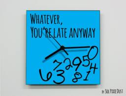 Whatever, You're Late Anyway/Square Blue - Wall Clock