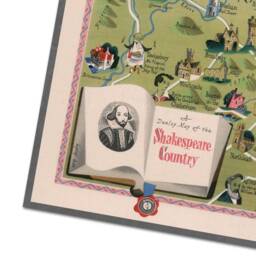 Map Of The Shakespeare Country - A Dunlop Map Vintage Antique 1950 Stratford Oxford Warwick - thumbnail 2