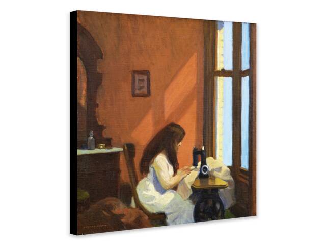 Edward Hopper Print - Girl At Sewing Machine, Framed Canvas Art - image 1