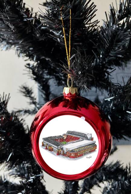 Anfield Drawing Inspired Christmas Bauble Drawing Design - Football Decoration Gifts Stadium Art - image 1