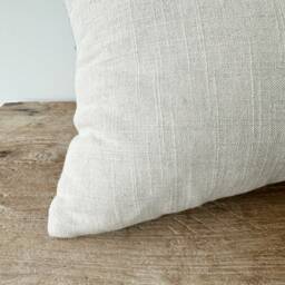 Vintage Hmong Hemp Lumbar Pillow Cover Rustic Indigo Stripe - 12x36 - thumbnail 3