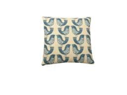 Iliv Scandinavian Birds in Capri Blue Linen Home Accessories Throw Cushion Cover/Sham Pillowcase - thumbnail 1