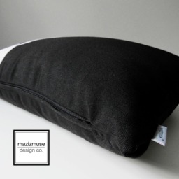 Black & White Outdoor Sunbrella?? Pillow Cover With Modern Geometric, Mid Century Throw Cushions For Pool/Patio Lounge Chairs, Mazizmuse - thumbnail 2