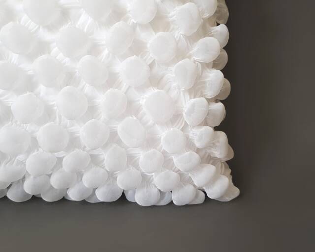 Cozy & Chic Pillow With White Bubble Front Smooth Gray Back, Modern Design Cushion, Pillowcase Inner Pad, Unique Gift, Home Decor - image 1