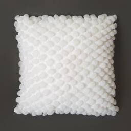 Cozy & Chic Pillow With White Bubble Front Smooth Gray Back, Modern Design Cushion, Pillowcase Inner Pad, Unique Gift, Home Decor - thumbnail 2