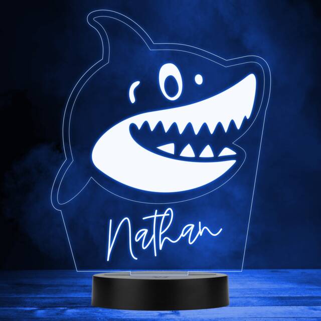 Baby Shark Cute Sea Animal Multicolour Personalised Gift Led Lamp Night Light - Bedroom - image 1