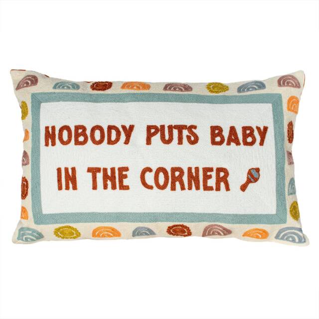 Nobody Puts Baby in The Corner Needlepoint Cushion - Slogan Pillow - image 1