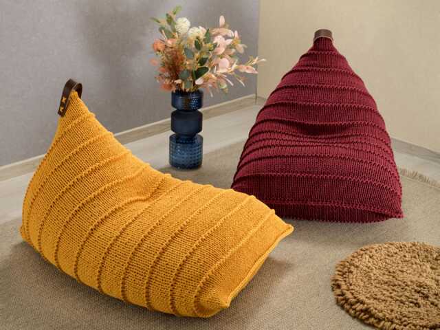 Mustard Floor Couch, Adult Bean Bag Chair, Filled, Ready To Use - image 1