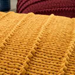 Mustard Floor Couch, Adult Bean Bag Chair, Filled, Ready To Use - thumbnail 3