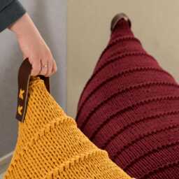 Mustard Floor Couch, Adult Bean Bag Chair, Filled, Ready To Use - thumbnail 4