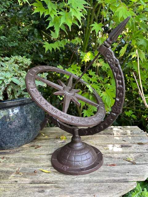 Armillary Sphere Metal Garden Decoration - Freestanding Sundial - image 1