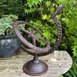 Armillary Sphere Metal Garden Decoration - Freestanding Sundial - thumbnail 3