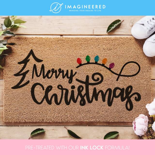xmas Holiday Doormat - Christmas Welcome Rug Merry Festive Porch Decorations Holidays Family Gifts - image 1