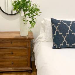 Navy Blue Ikat Pillow Cover, Porter Cotton Throw - thumbnail 3