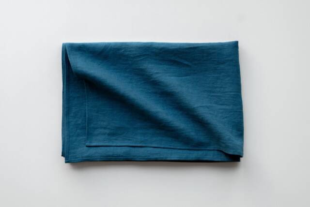 Blue Linen Beach Towel, Absorbent Bath Hammam, Travel Blanket - image 1