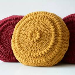 Round Decorative Cushion For Livingroom, Cozy Fall Home Decor, Pillow Cover Every Room, Bedroom in Country Style, Mother Law Gift - thumbnail 2
