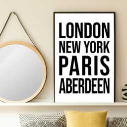 Aberdeen Iconic Bold City Scotland Print Poster - Scotland Gift Bespoke A5 A4 A3 Framed Or Unframed - thumbnail 3