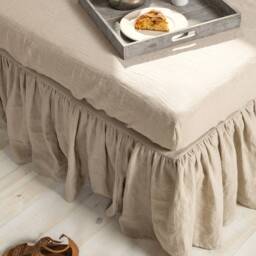 Linen Bed Skirt-Washed Linen Skirt-Ruffled Skirt-Shabby Chic Bedskirt-Available in Any Sizes - thumbnail 3