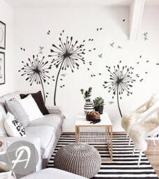 Dandelion Wall Decal With Birds Large Nursery Wall Decal Sticker Decor Art Removable Tree Decor Art Am042 - thumbnail 1