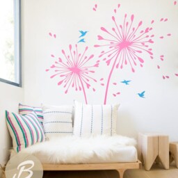 Dandelion Wall Decal With Birds Large Nursery Wall Decal Sticker Decor Art Removable Tree Decor Art Am042 - thumbnail 2