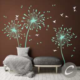 Dandelion Wall Decal With Birds Large Nursery Wall Decal Sticker Decor Art Removable Tree Decor Art Am042 - thumbnail 3