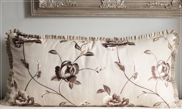 Outlet- Last Pcs - 50% Off Rrp, Clarke & Embroidered Lumbar Floral Pillow Cover - image 1